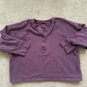 Purple Relaxed Fit Sweatshirt with Cropped Length